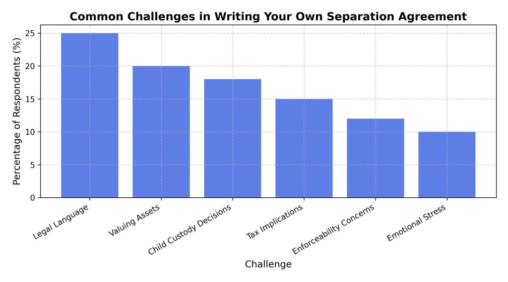 common challenges in writing your own separation agreement